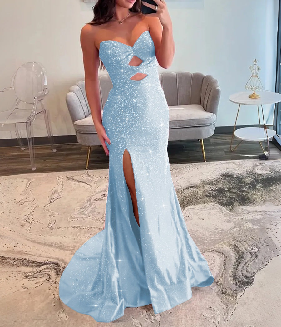 A-Line/Princess Cut-Out Floor-Length Formal Prom Dresses with Beaded A-Line/Princess Cut-Out Floor-Length Formal Prom Dresses with Beaded