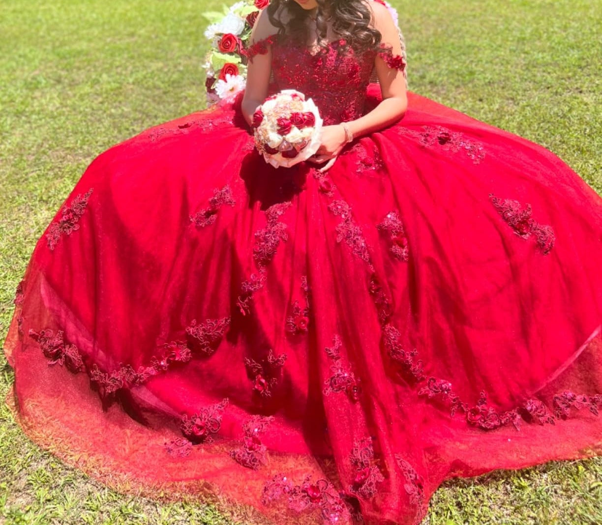 Ball Gown Off Shoulder Floor Length  Quinceanera Dress for 15th Birthday
