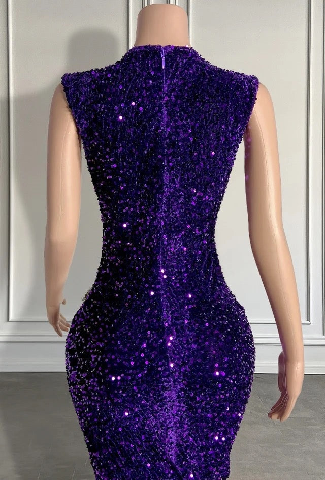 Sequined Sleeveless Mermaid Prom Dress with Beadings