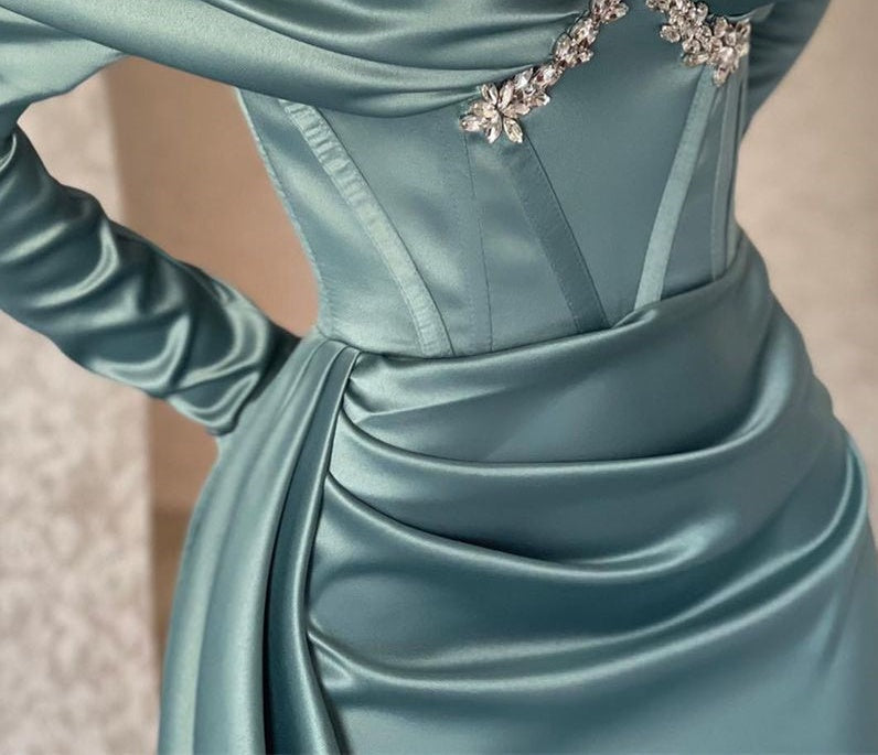 Modern Off-the-shoulder Long Sleeves  Prom Dresses Mermaid Long With