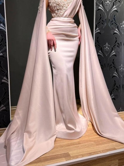 Amazing Red Mermaid Prom Dress V-Neck Long On Sale