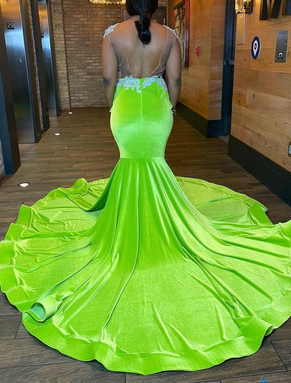 Chic Sleeveless Backless Mermaid Prom Dress With Beading