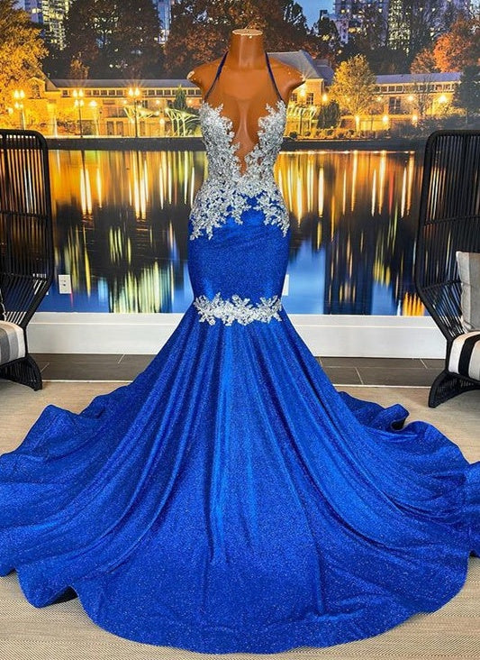 Fabulous Long Sleeveless Heter Backless Mermaid Prom Dress With Beading