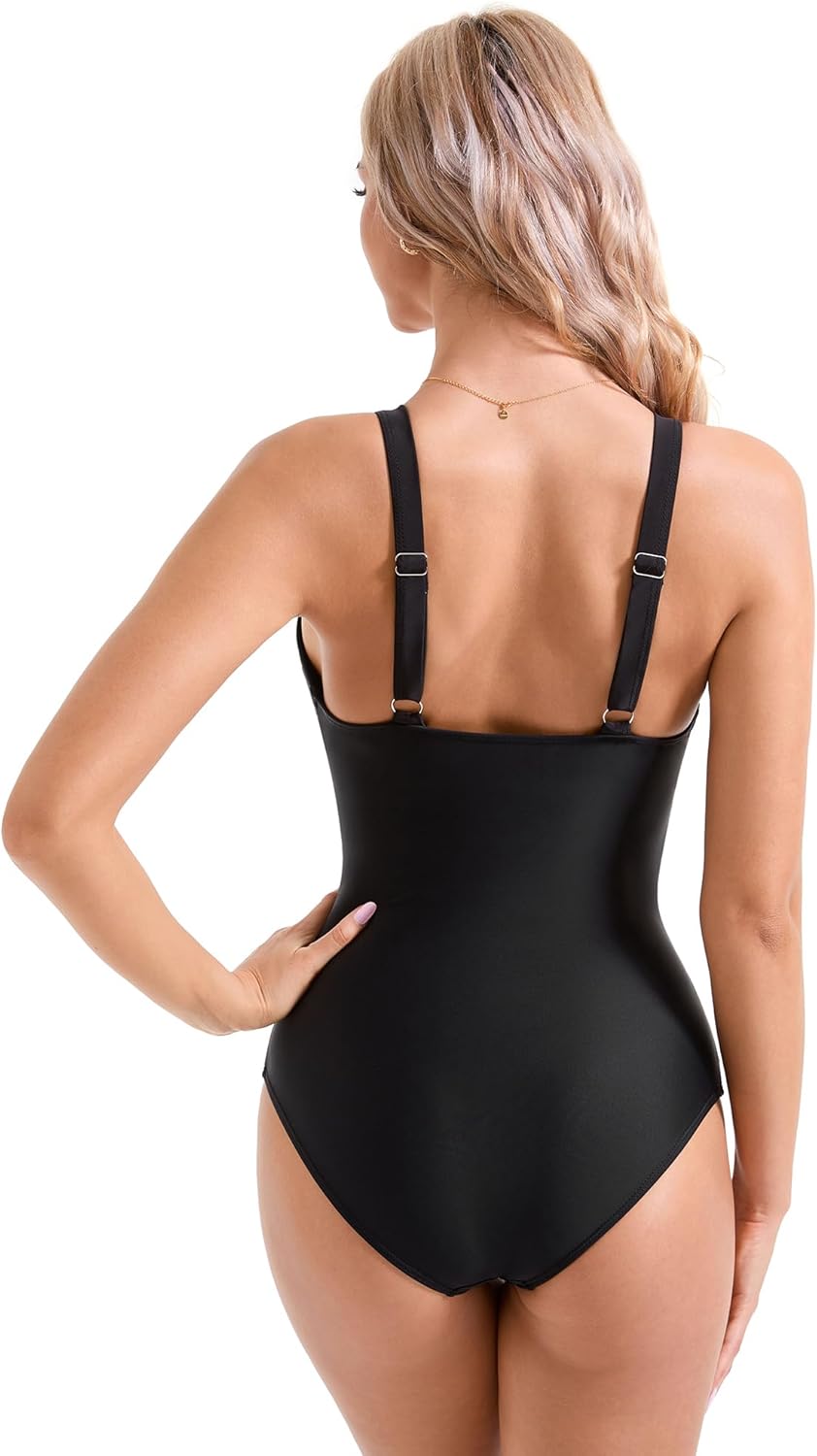 OmbreSwim - Women Sexy Mesh Tummy Control Swimsuit Push Up High Waisted Bathing Suit