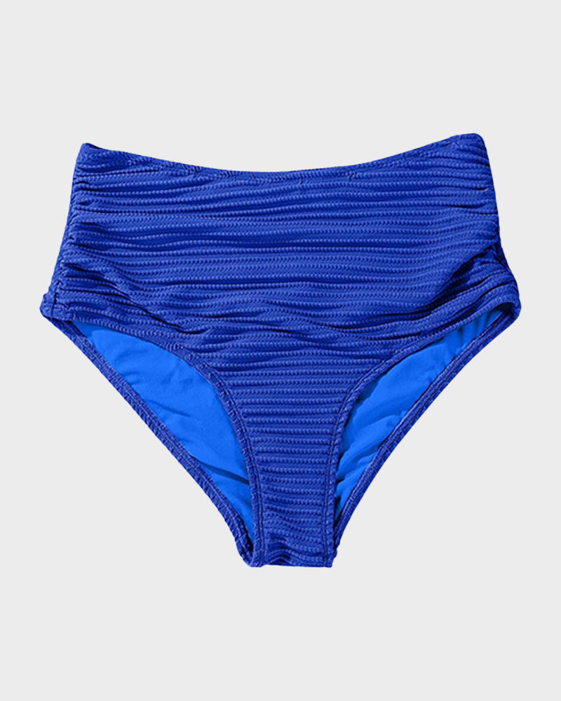 OmbreSwim - Textured Knot-Front High-Waisted Bikini Set