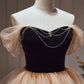 Chic Champagne Off The Shoulder Beading Tulle Short Homecoming Dresses