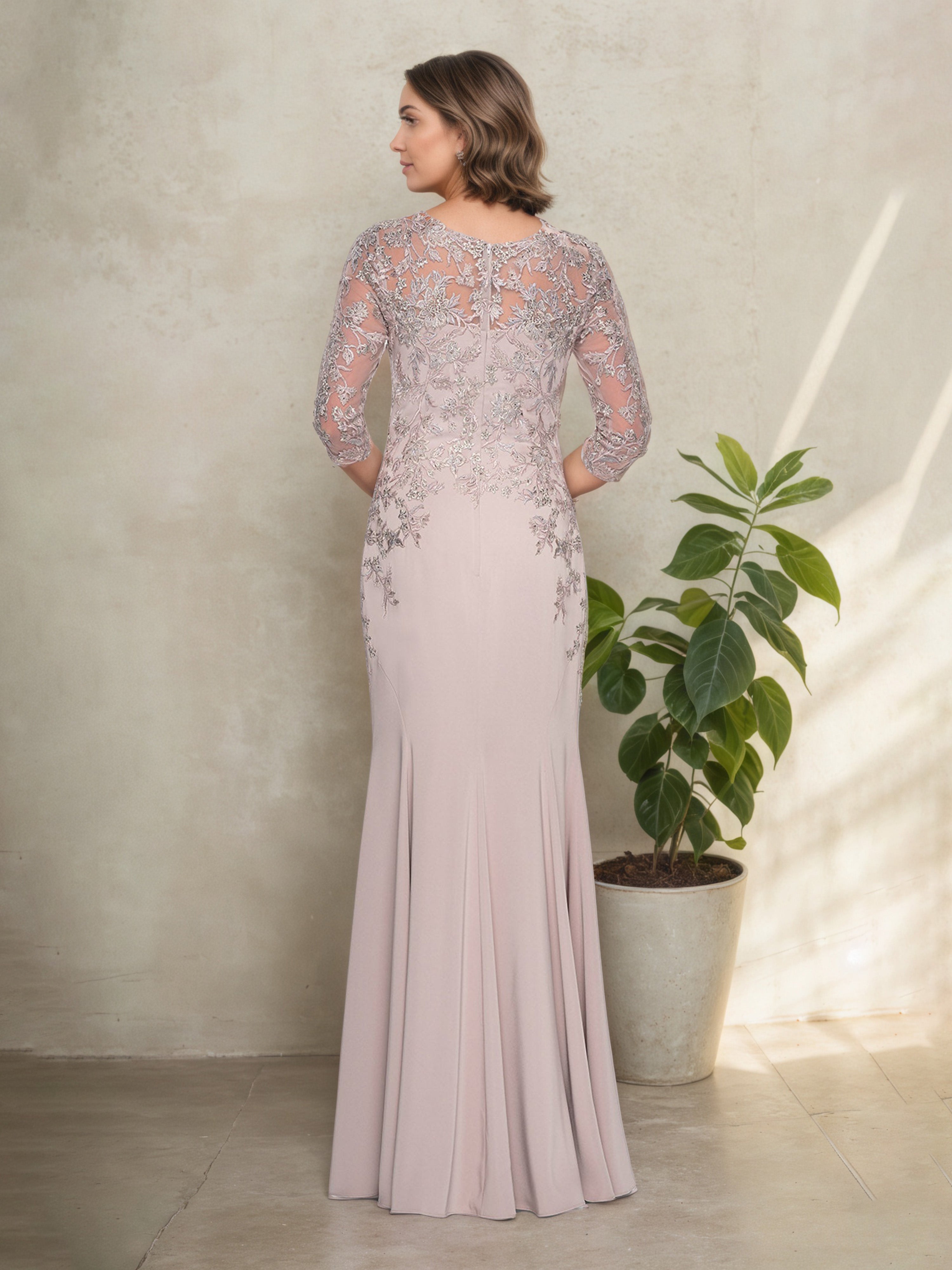 Dusk V-Neck Sheath/Column Mother of the Bride Dress