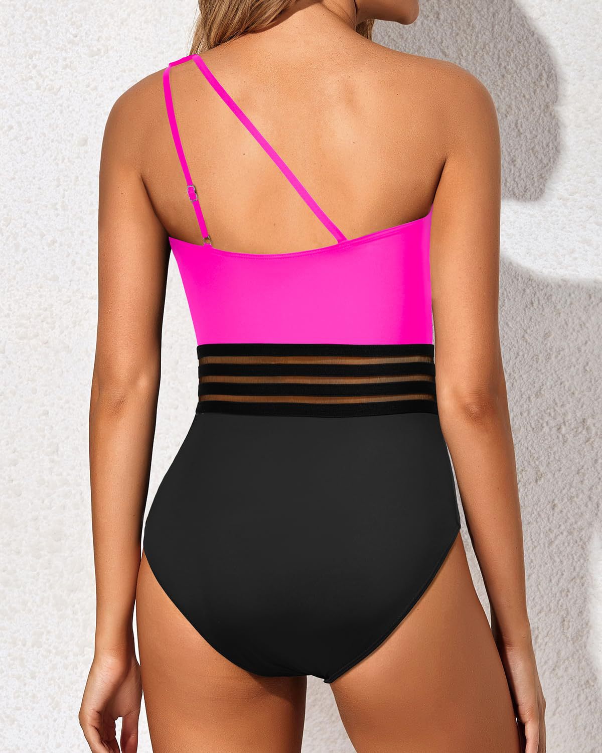 OmbreSwim - One Shoulder One Piece Swimsuit for Women Tummy Control Bathing Suits