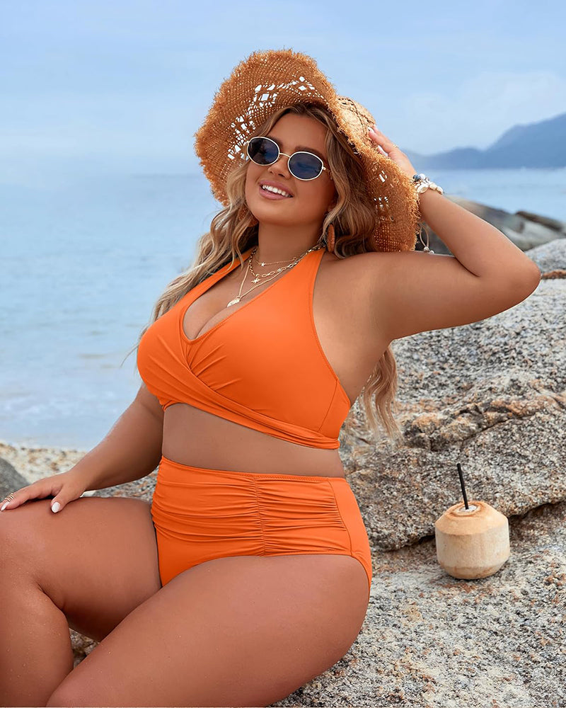 OmbreSwim - Tummy Control Bathing Suits Modest High Waisted Bikini Sets