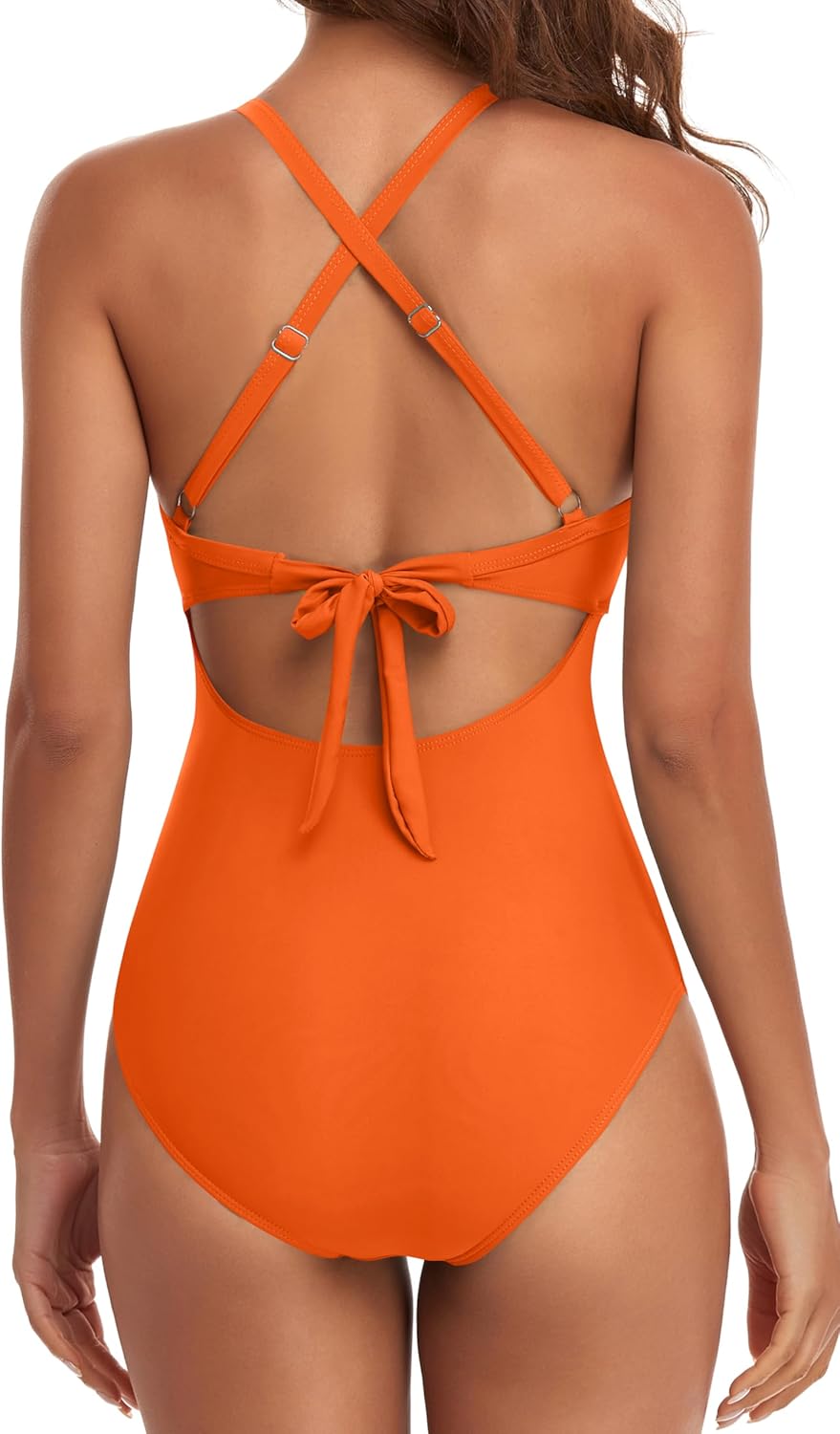 OmbreSwim - Women's One Piece Swimsuits Tummy Control Cutout High Waisted Bathing Suit Wrap Tie Back
