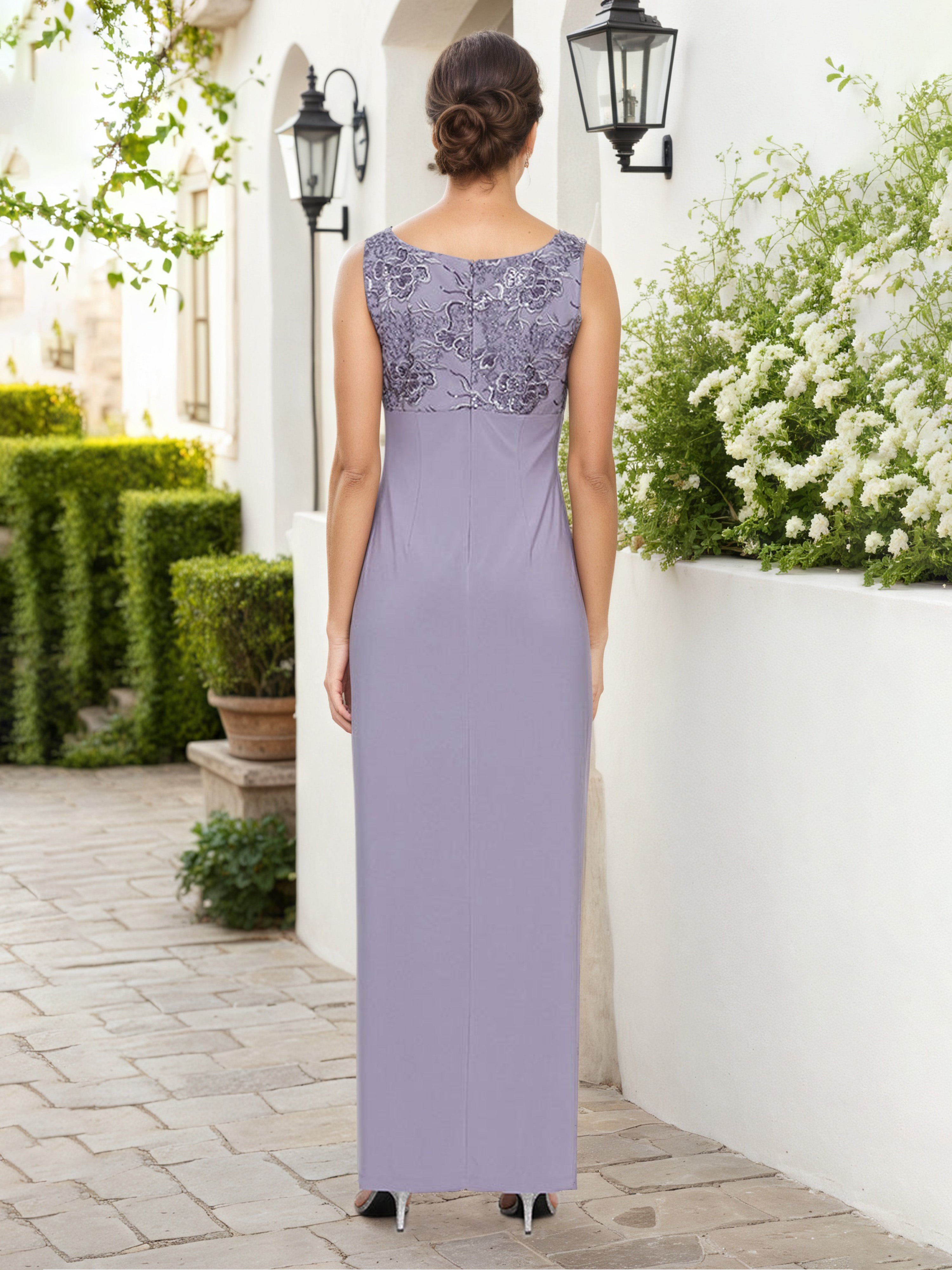 Tahiti Empire Waist Bolero Jacket Sheath 3/4 Sleeves Tahiti Mother Of The Bride Dress