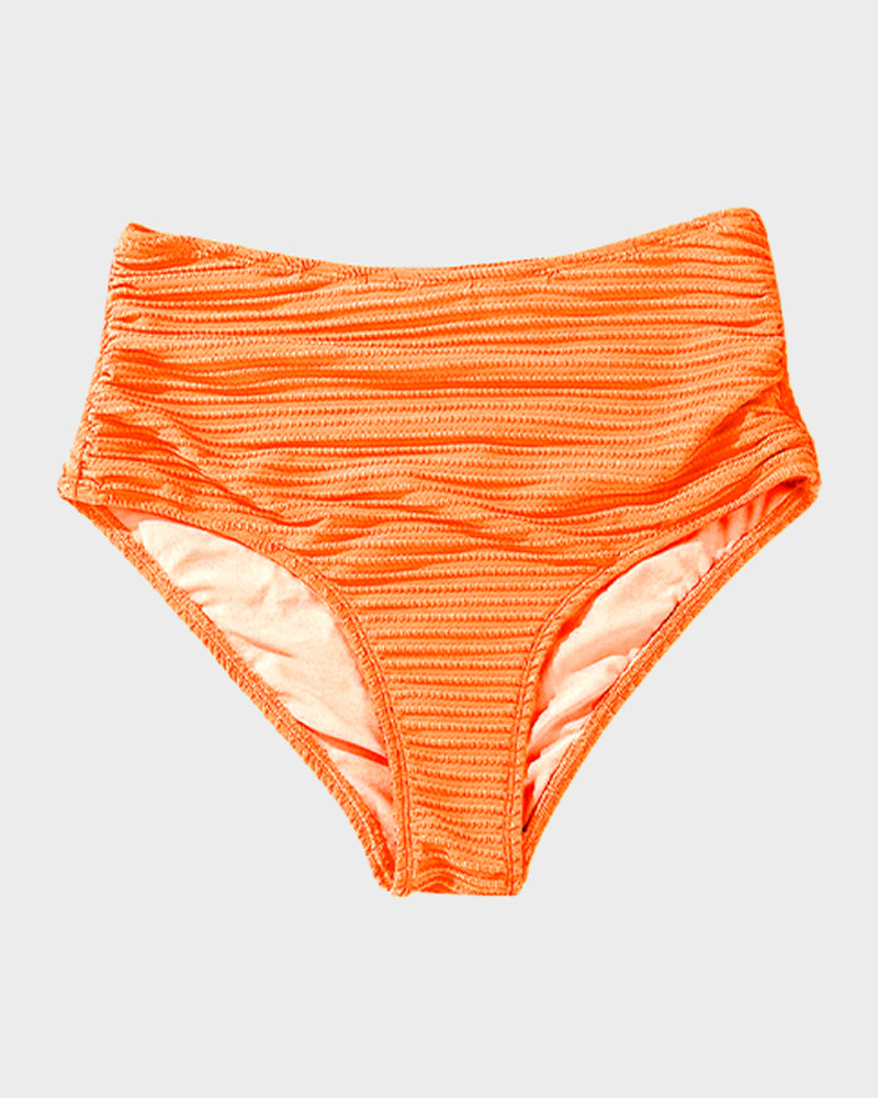 OmbreSwim - Textured Knot-Front High-Waisted Bikini Set