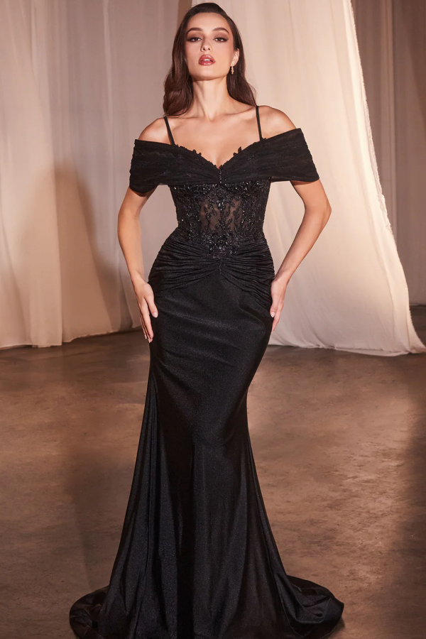 Classic & Elegant Sheath Strapless Spaghetti Straps Sequins Appliques Formal Prom Dresses Dress Detachable Shawl Back Zipper Evening Dress Cocktail Dress