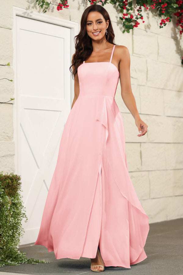 Bridesmaid Dress Mid-Calf Spaghetti Straps main image 1