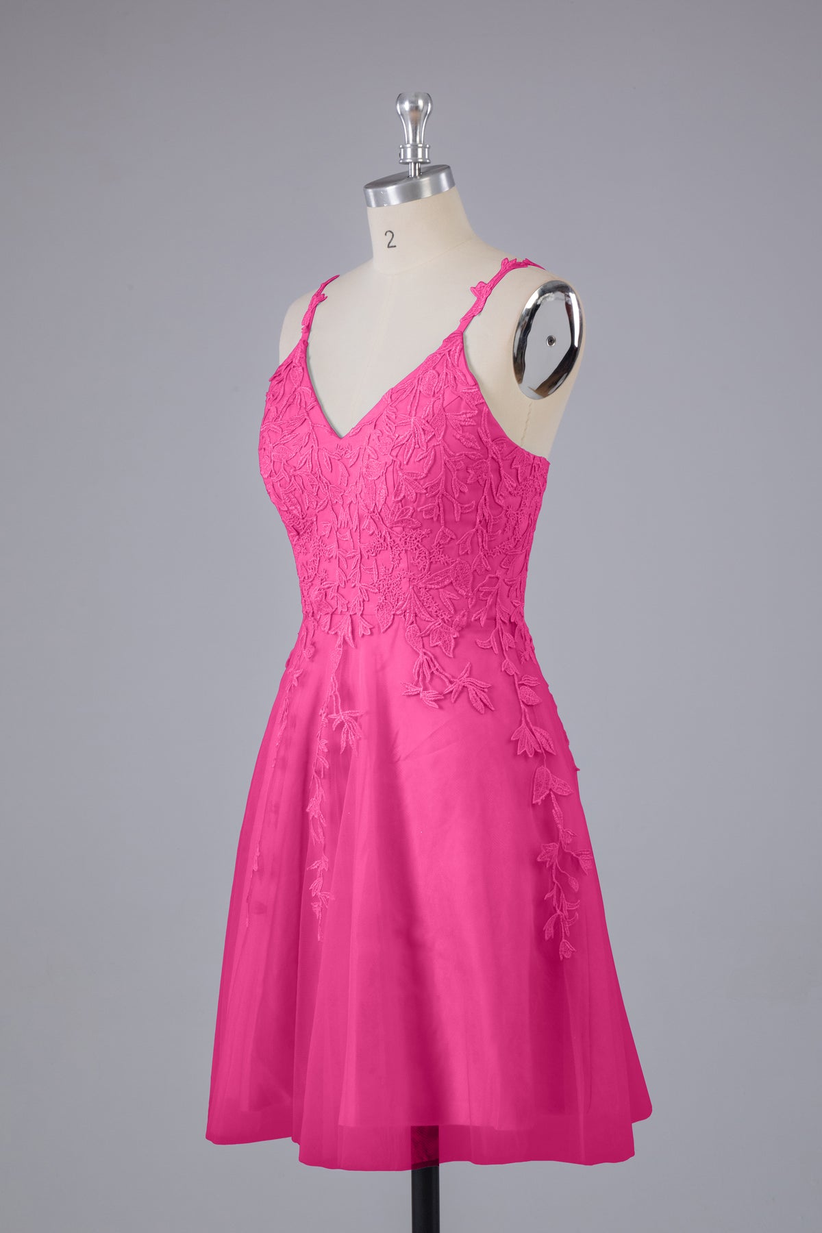 V Neck Spaghetti Straps Satin Bridesmaid Dresses Backless