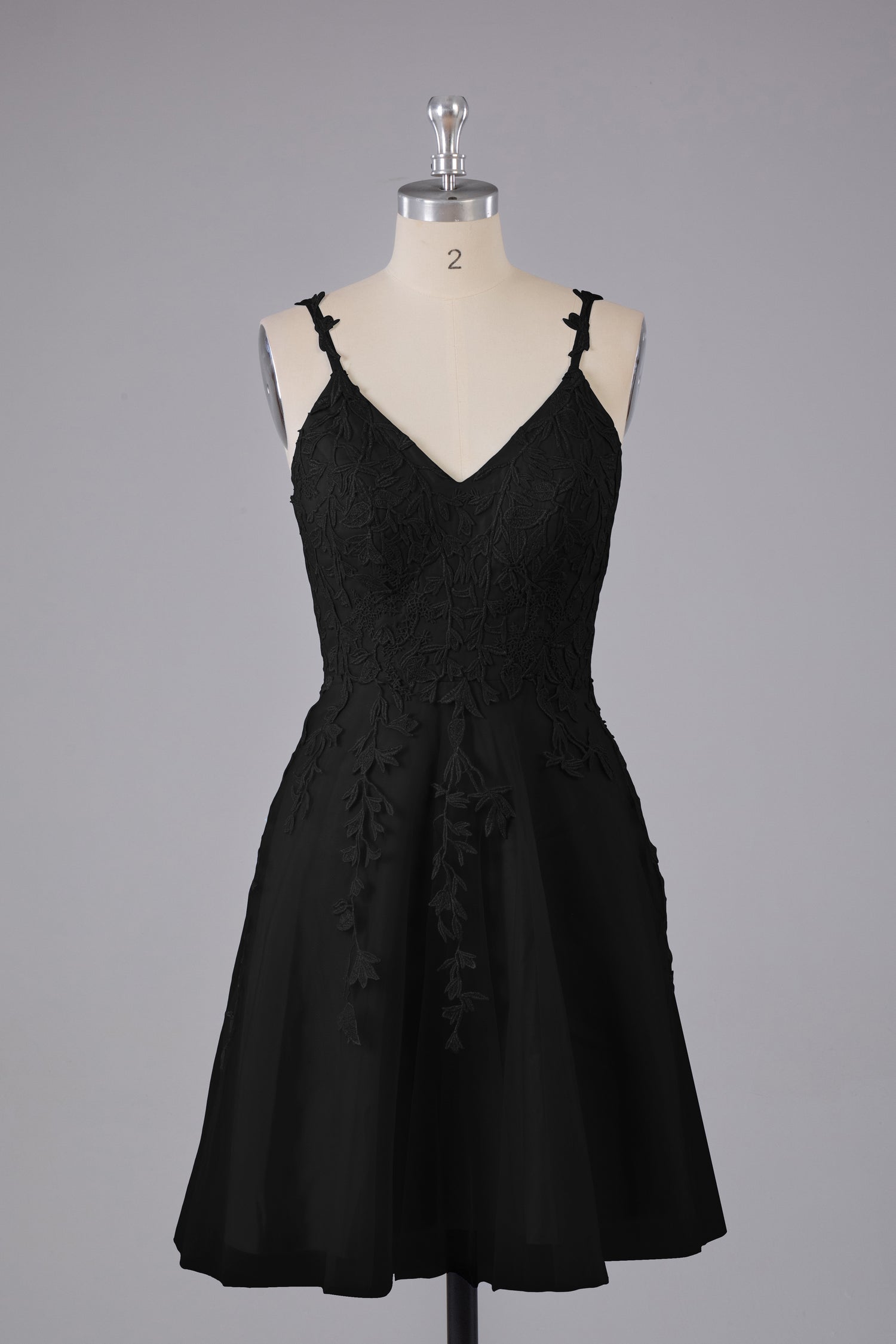 V-neck Spaghetti Straps Elegant Bridesmaid Dress Flamingo main image 1