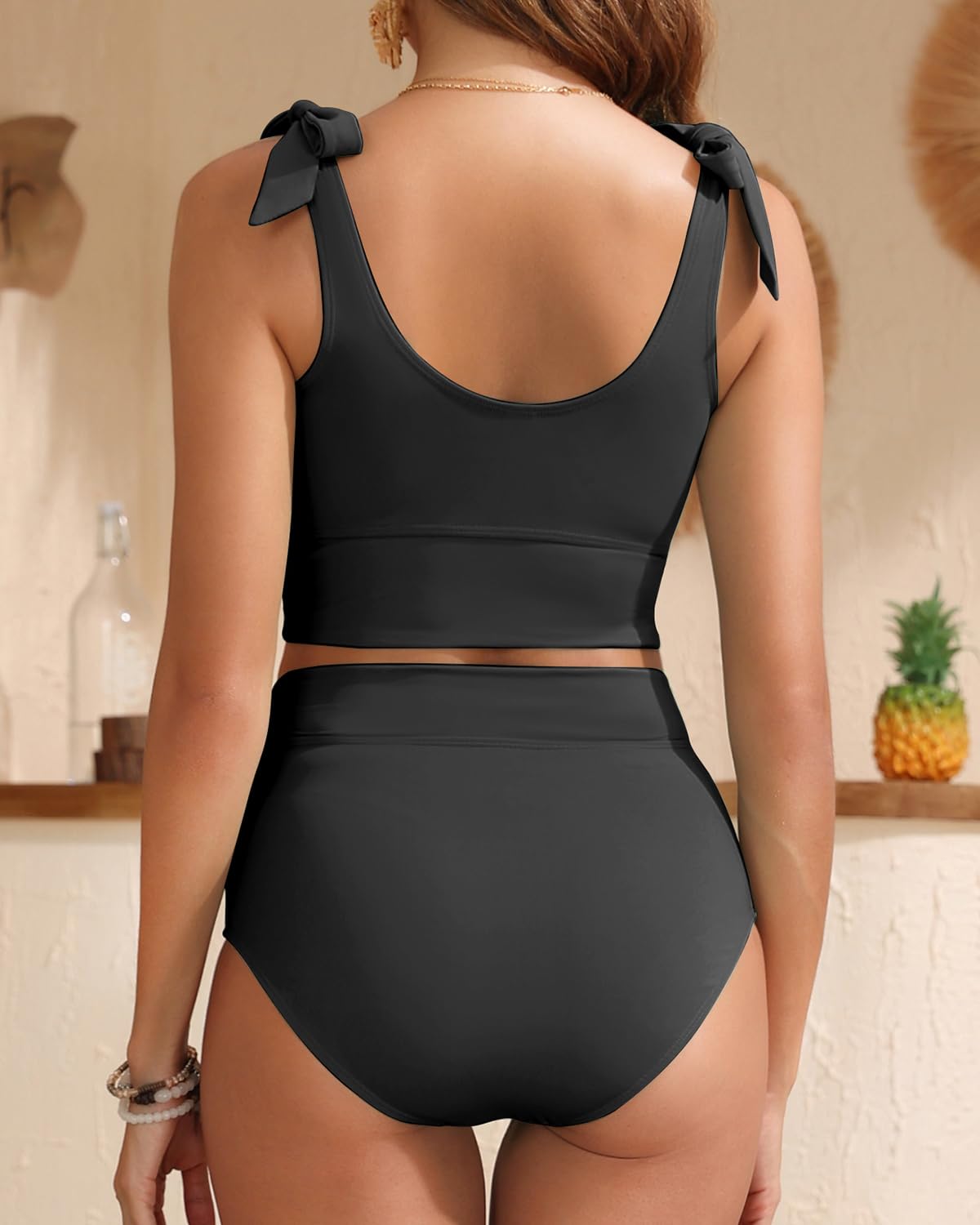 OmbreSwim - Two Piece High Waisted Swimsuits Women Tummy Control Bikini Modest Bathing Suit