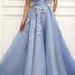Beautiful Lace Up Elegant Sky Blue Prom Dresses Off The Shoulder Long Princess Prom Dresses For Teens