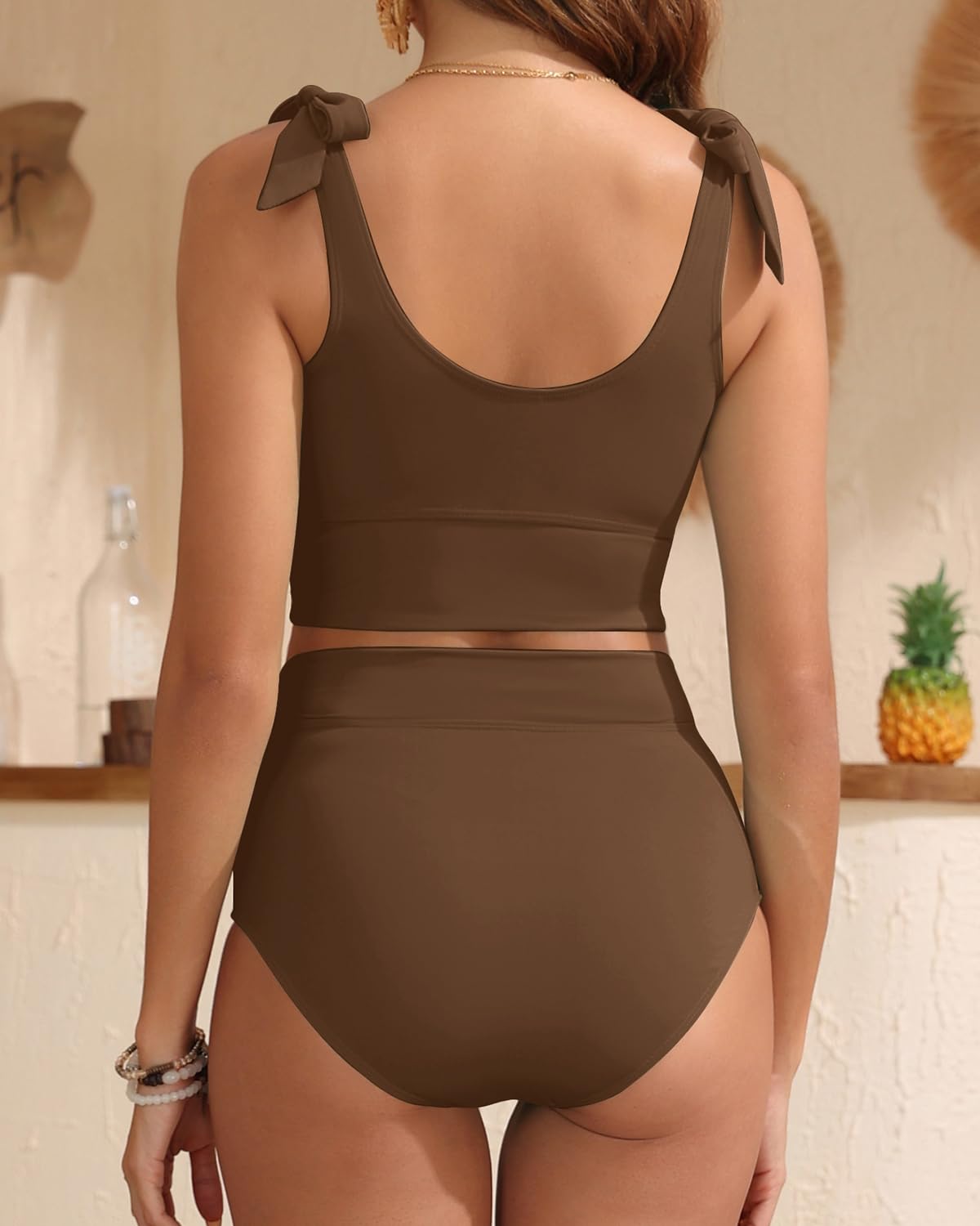 OmbreSwim - Two Piece High Waisted Swimsuits Women Tummy Control Bikini Modest Bathing Suit