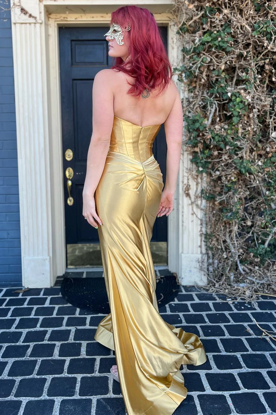 A-line Off-the-shoulder Sweetheart High Split Floor-length Open Back Prom Dress main image 0