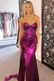 Hot Red Sweetheart Off Shoulder Side Slit Prom Dress main image 1