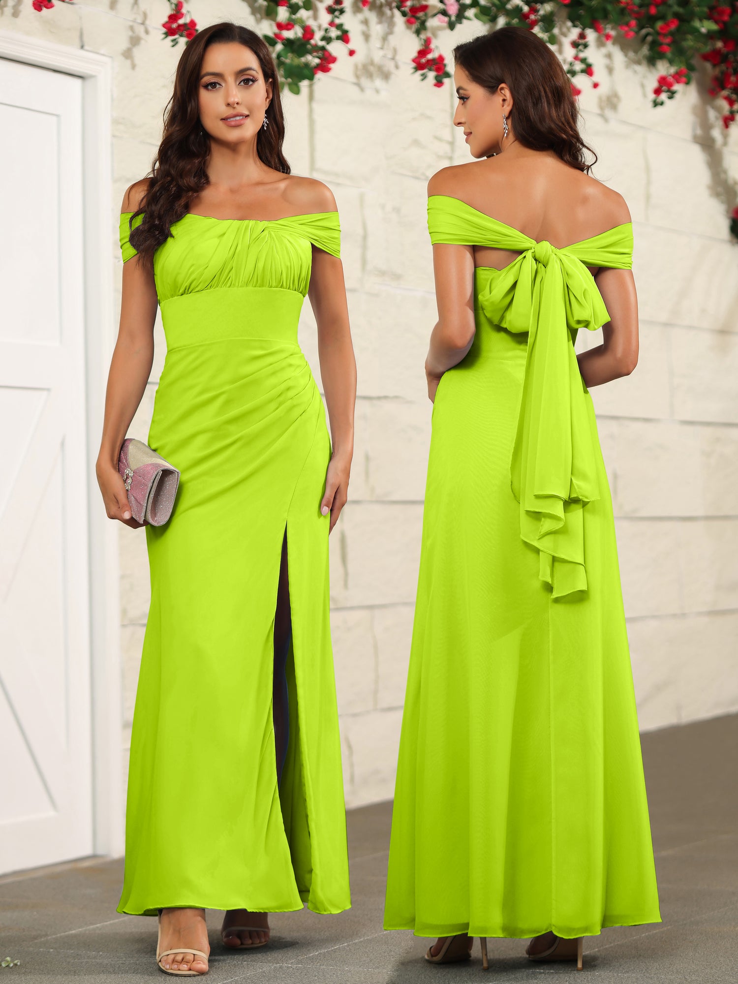 bridesmaid dresses lime green