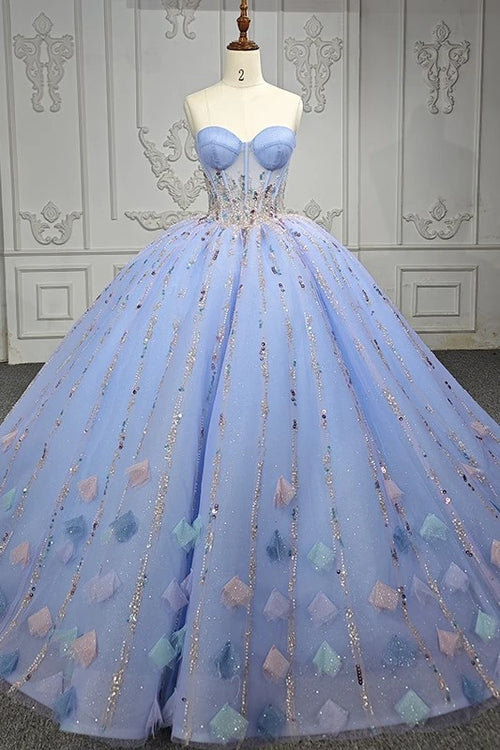 Sweetheart Strapless Long Dress With Sweep Train Mist