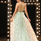 Spaghetti Straps Backless Satin Side Slit Evening Prom Dresses, BG183