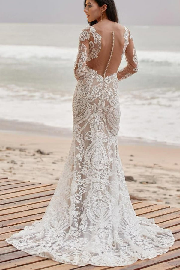 V-Neck Sleeveless Summer Beach Wedding Dress Sweep Train Split Front main image 1