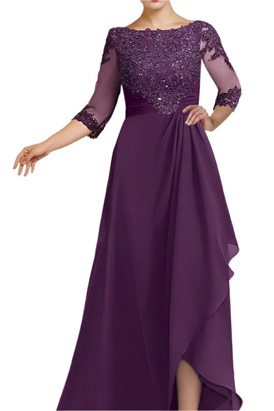 Pleated Off-the-Shoulder Sheath Floor-length Gown Grape main image 1
