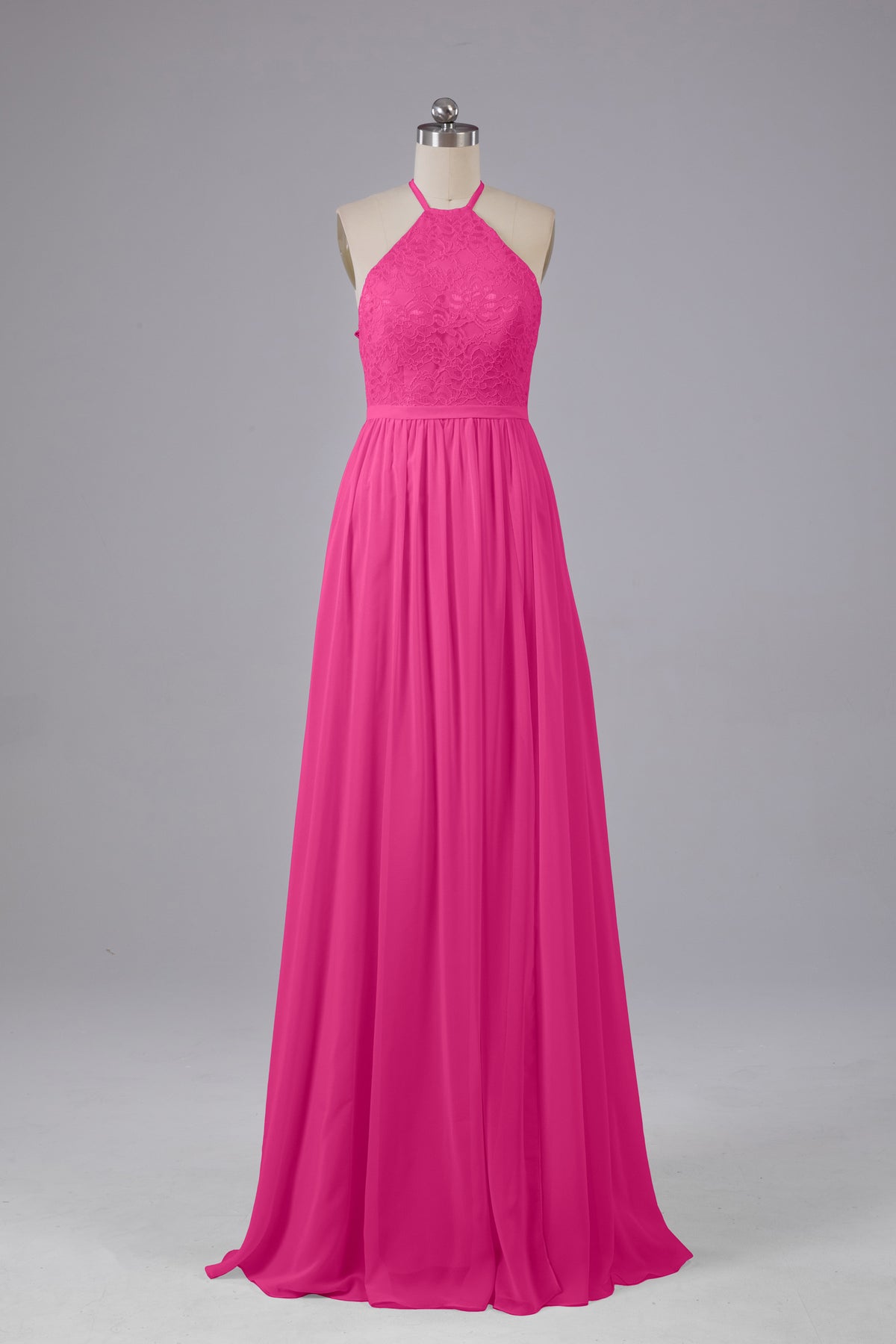 Halter Floor-length Chiffon Bridesmaid Dresses Cinnamon Rose