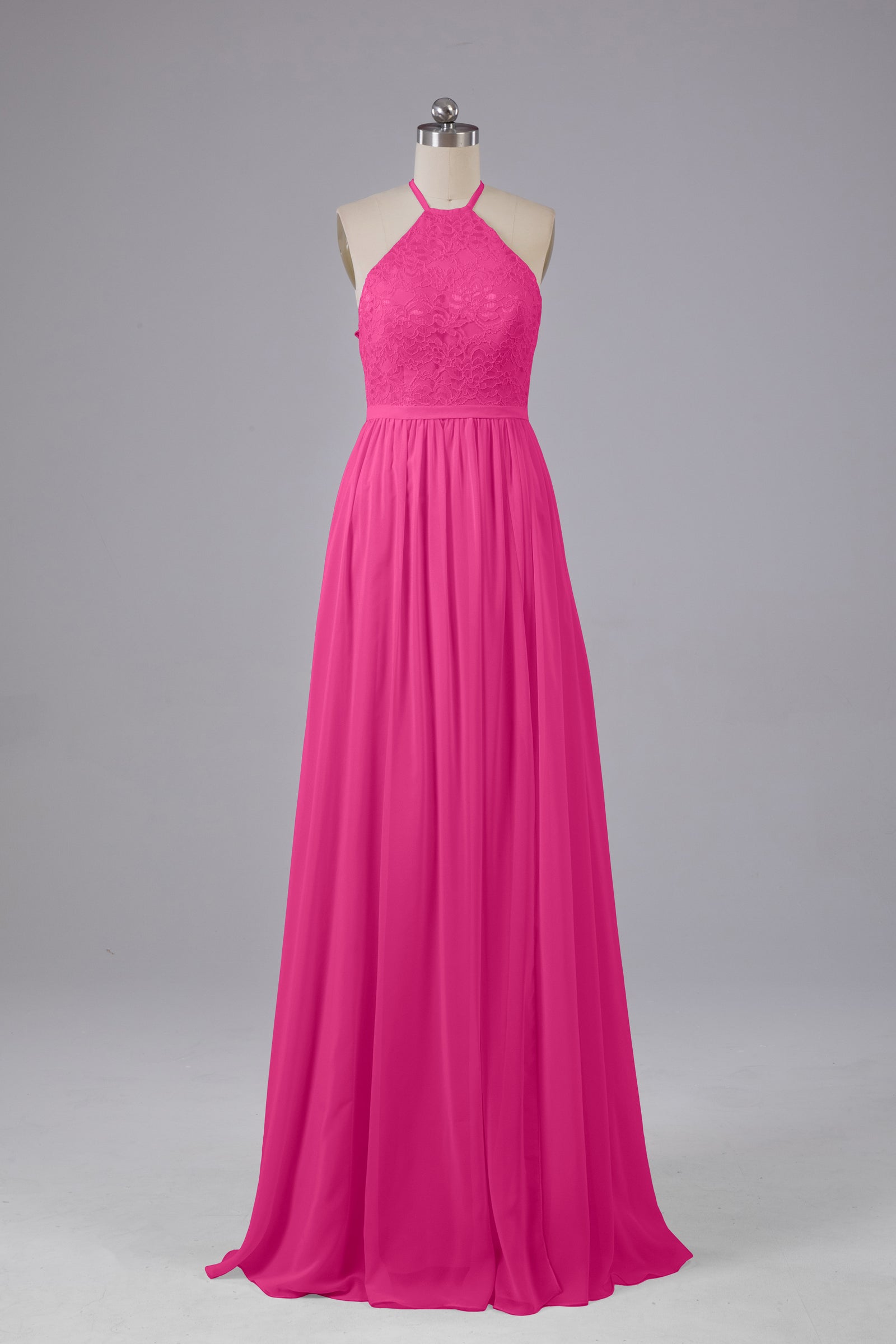 Chiffon And Lace Halter Maxi Dresses Azalea
