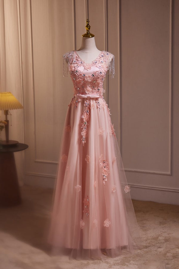 Delicate V Neck With Lace Appliques Wedding Dresses