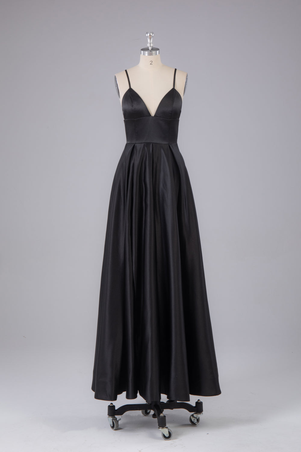 A-Line Satin Spaghetti Straps Party Dress Sleeveless Bowknot Lace Up Homecoming Dress