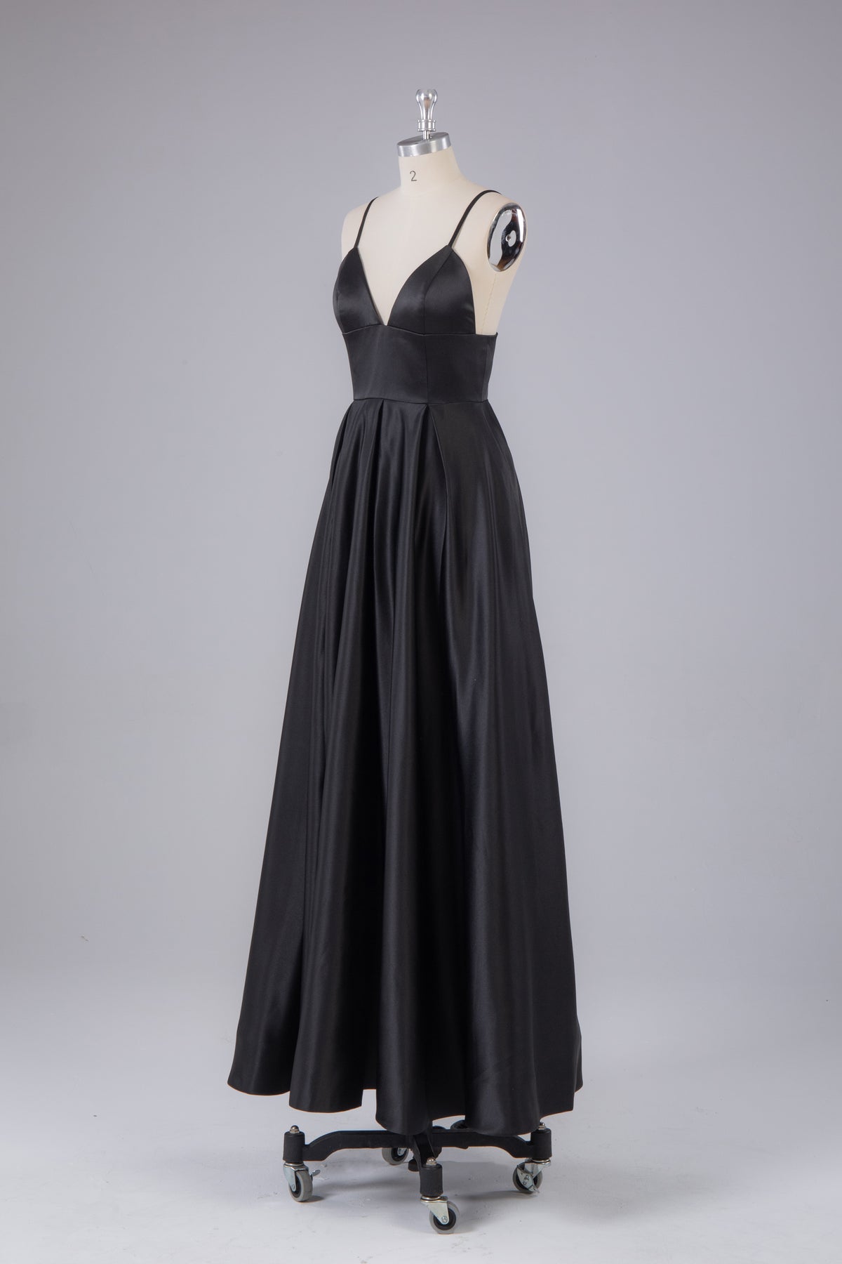 Princess A Line Spaghetti Straps Satin Tulle Lace Long Prom Dress, Evening Dress main image 0