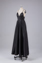 Simple Red Satin Spaghetti Straps Long Prom Dress cc975 main image 1