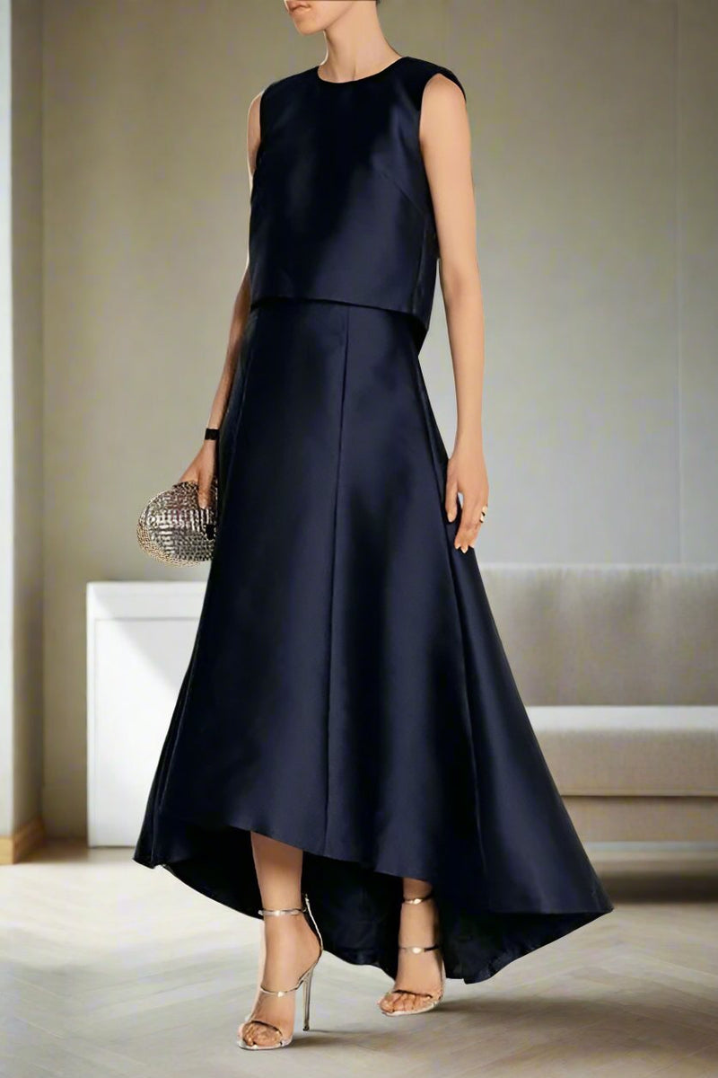Elegant High Low Two Piece Sheath Wedding Guest Dress Elegant High Low Two Piece Sheath Wedding Guest Dress