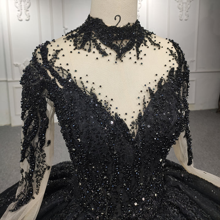 Feathered Sequinned dress (Black) Prom, Ball., Black-tie, Bridesmaid, Pageant, Mother of the Bride main image 1