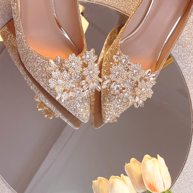 High Heels with Diamonds Evening Party Shoes