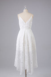 Elegant V-Neck Polka Dot Satin Prom Dress Spaghetti Strap Scarf Accent Evening Gown DP8038 main image 0