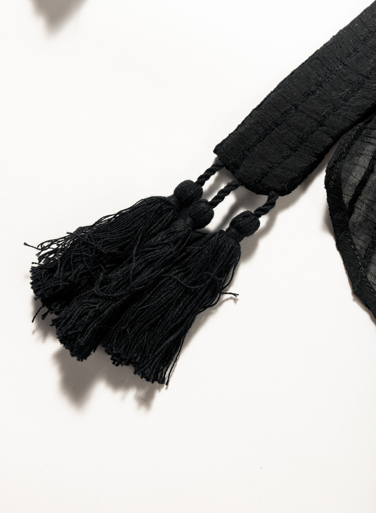 OmbreSwim - Black Solid Color Tie Sun-proof Belt Sexy V Neck Cover Up