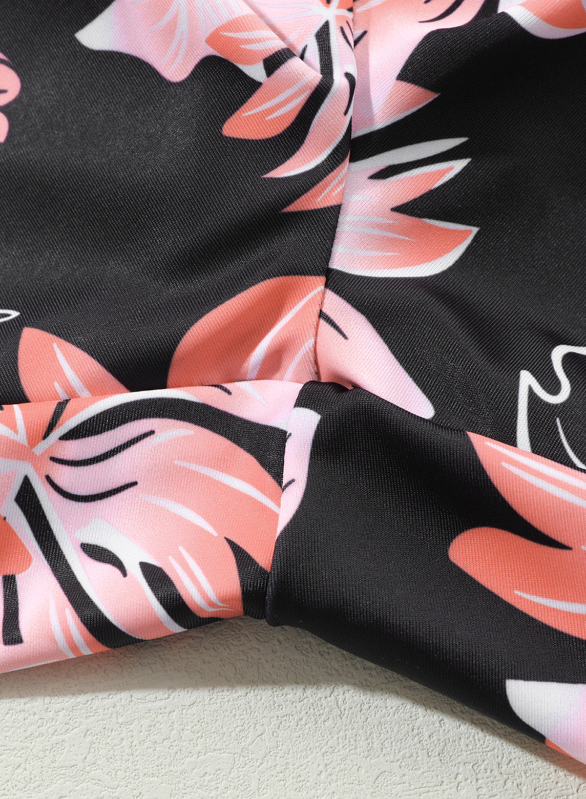 OmbreSwim - Floral Print Simple High Waist Swim Short