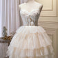 Pretty Ivory Spaghetti Straps Appliques Tulle Short Homecoming Dresses
