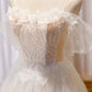 Chic Spaghetti Straps Beading A Line Tulle Wedding Gown