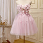 Cute Pink Strapless Sweetheart Appliques Tulle Short Homecoming Dresses