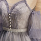 Spaghetti Straps V Neck A Line Tulle Short Homecoming Dresses