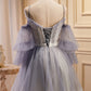 Spaghetti Straps V Neck A Line Tulle Short Homecoming Dresses