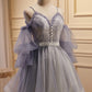 Spaghetti Straps V Neck A Line Tulle Short Homecoming Dresses