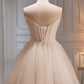 A Line V Neck Spaghetti Straps Tulle Short Homecoming Dresses