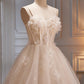 Spaghetti Straps Sleeveless A Line Tulle Short Homecoming Dresses